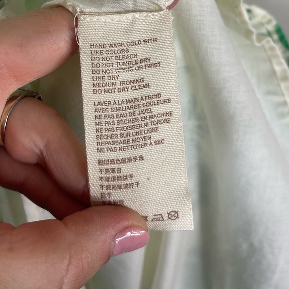 Anthropologie Let Me Be Long Sleeve Printed Midi Dress Blue Floral Size S Petite - Picture 14 of 15